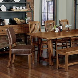 5_600-TrestleTableCraftedLiveEdgeTop_VerticalSlat_GenuineLeatherChairs_Bench_Server_Hutch